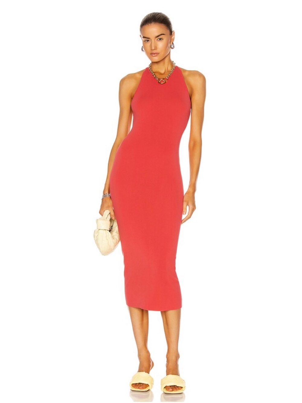A.L.C. Guava Pink Marc Knit Racerback Tank Midi Dress Size Small